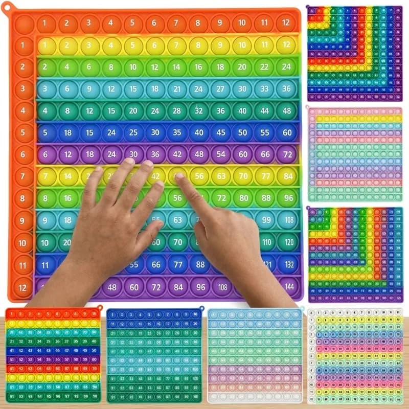 Giocattolo Matematico Pop Multiplicazione e Addizione, Gioco Sensoriale con Bolle da Premere, Giocattolo Educativo STEM per Bambini