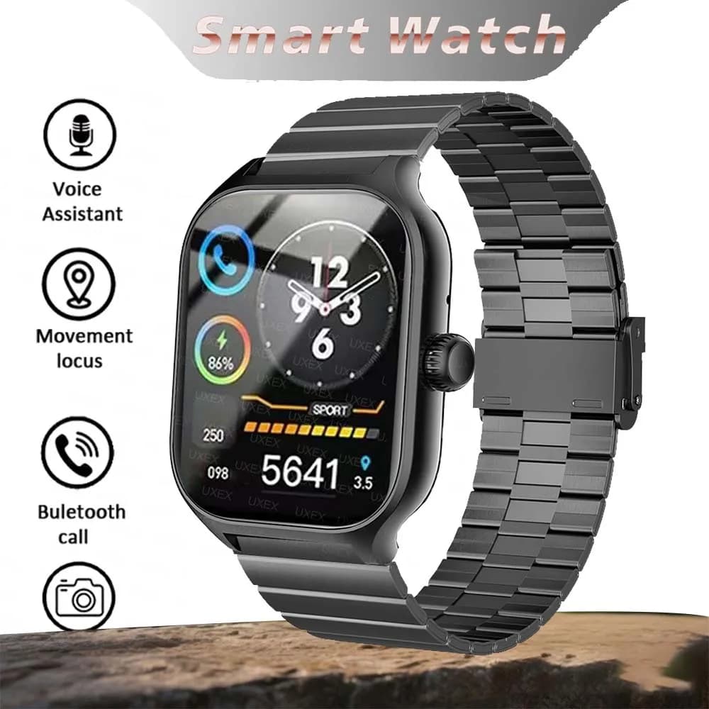 Nuovo Smartwatch per Uomo con Schermo Touch Completo da 2.01 Pollici, Chiamate BT, Versione Globale, Tracker Fitness Sportivo, Smartwatch da Donna, Reloj Mujer