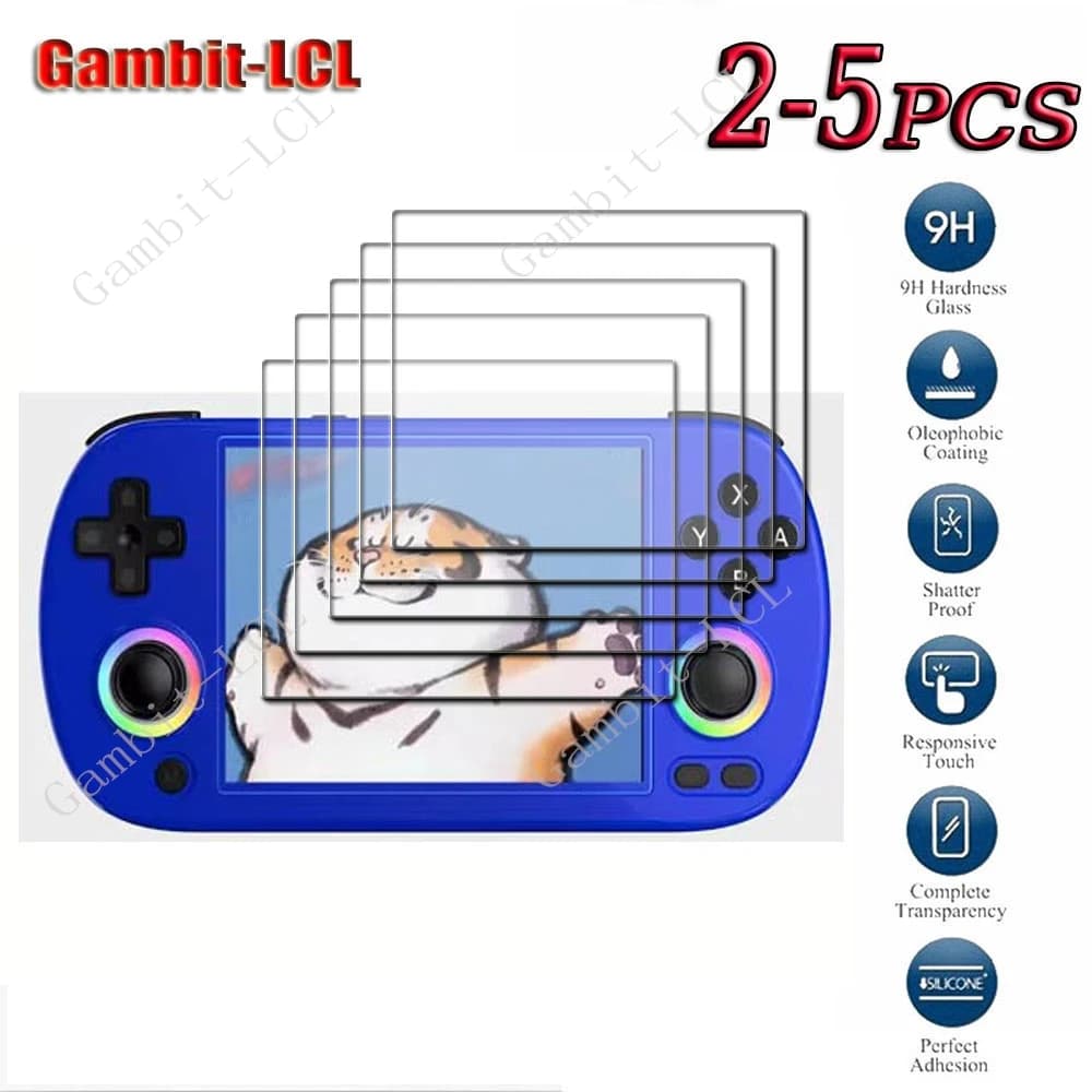 2-5PCS 9H HD Vetro temperato originale per console ANBERNIC RG40XX H che su mini giochi SU RG40XXH Pellicola protettiva per schermo
