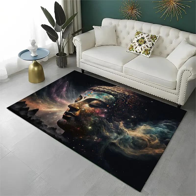 Buddha Sakyamuni Flower Solemn Faith Large Area Rug Non-slip Carpet for Bedroom Living Room Sofa Doormat Home Decor Floor Mat