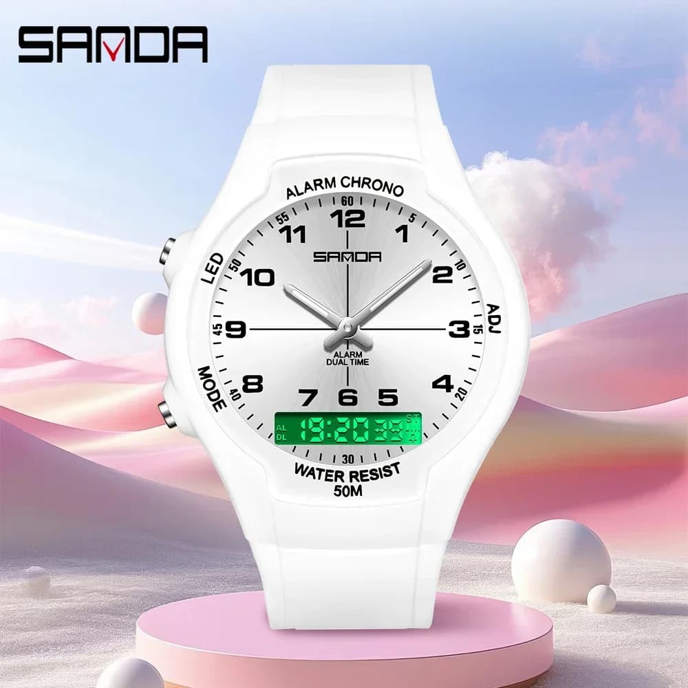 SANDA new 6320 light luxury fashionable student quartz watch waterproof simple temperament casual electronic women's watch