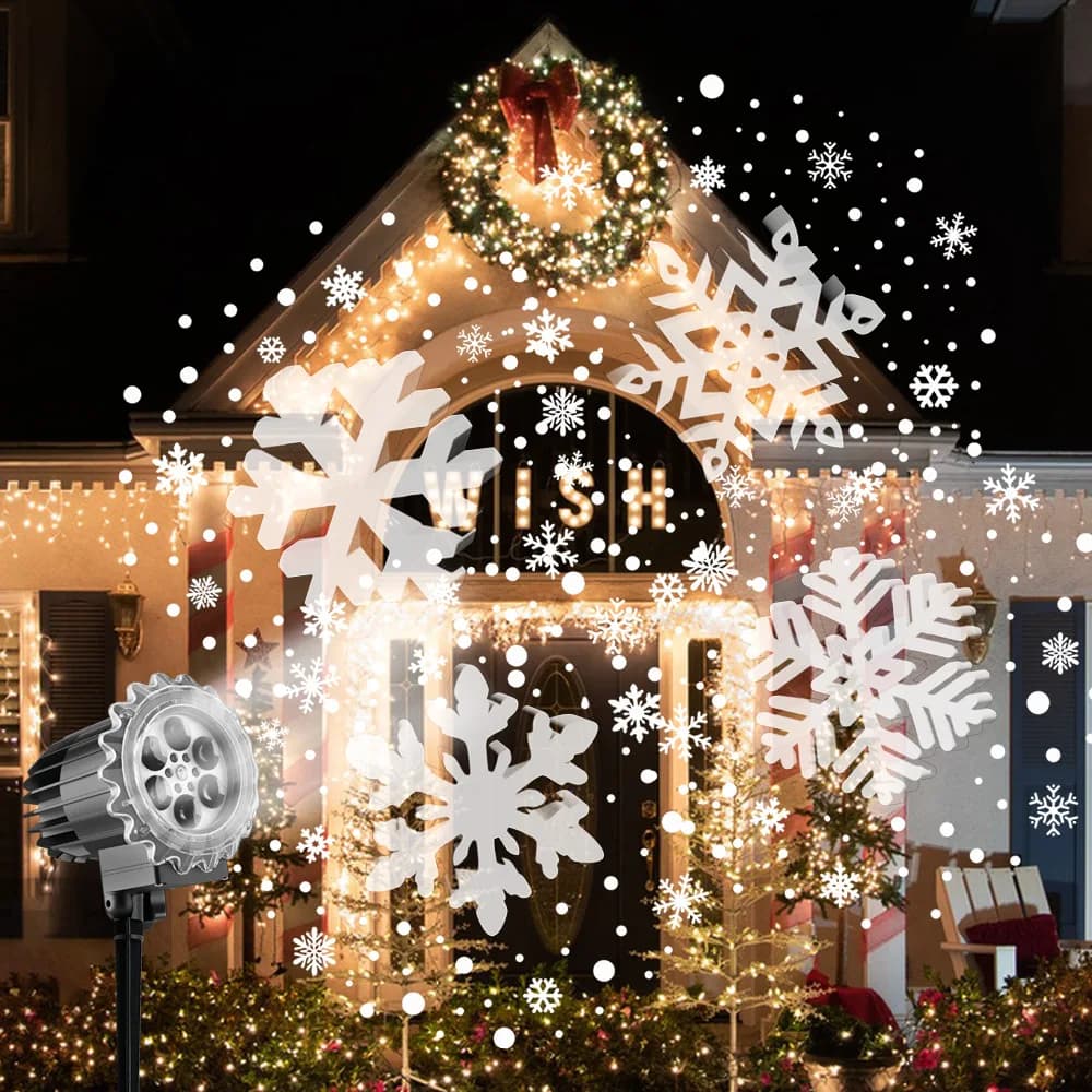 Christmas Snowflake Projector Halloween Decoration Light Outdoor Snowfall Projector Lamp Party Xmas Patio Landscape Garden Decor