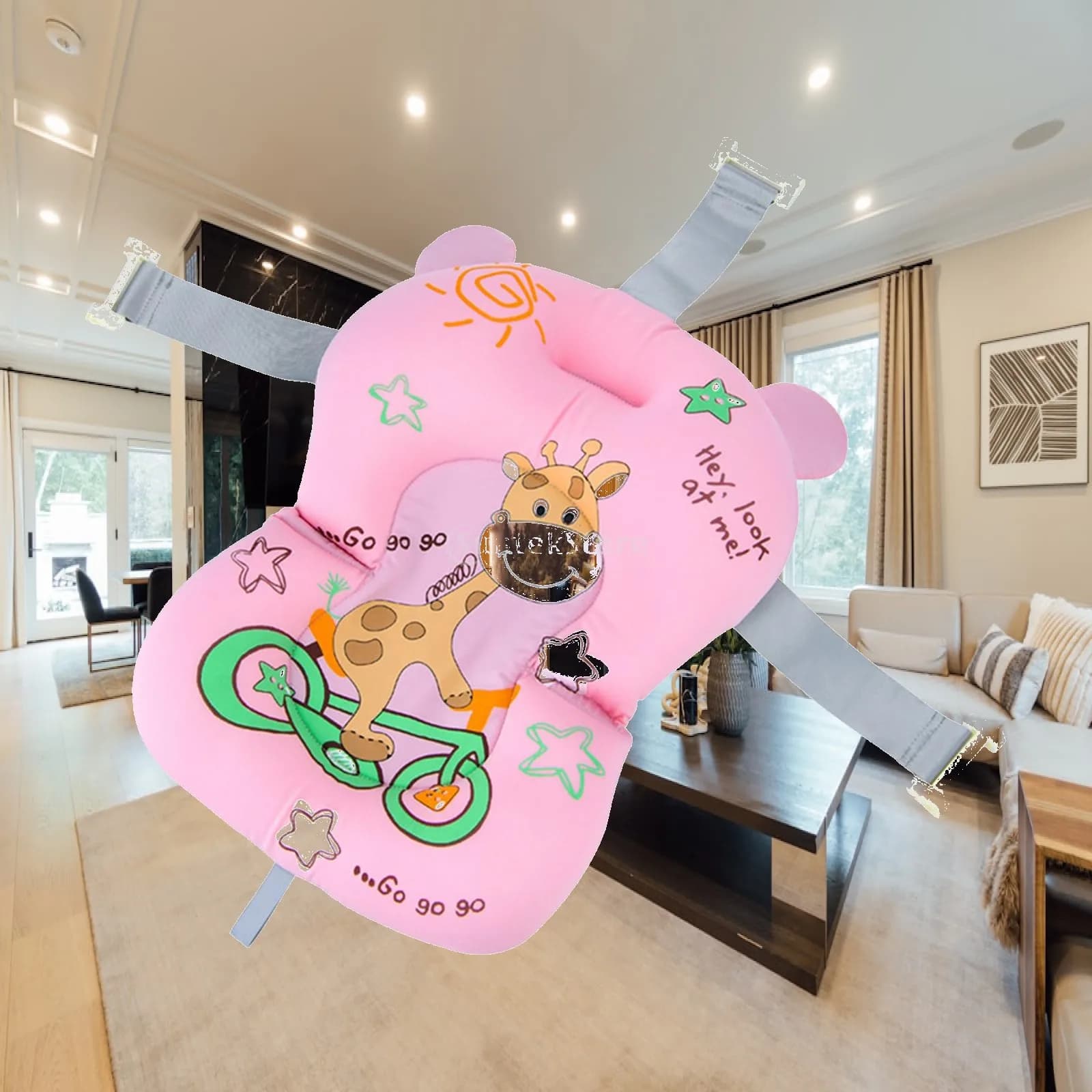 Baby Bath Mat Floating Foldable Bathtub Mat Bathtub Pillow for Newborn