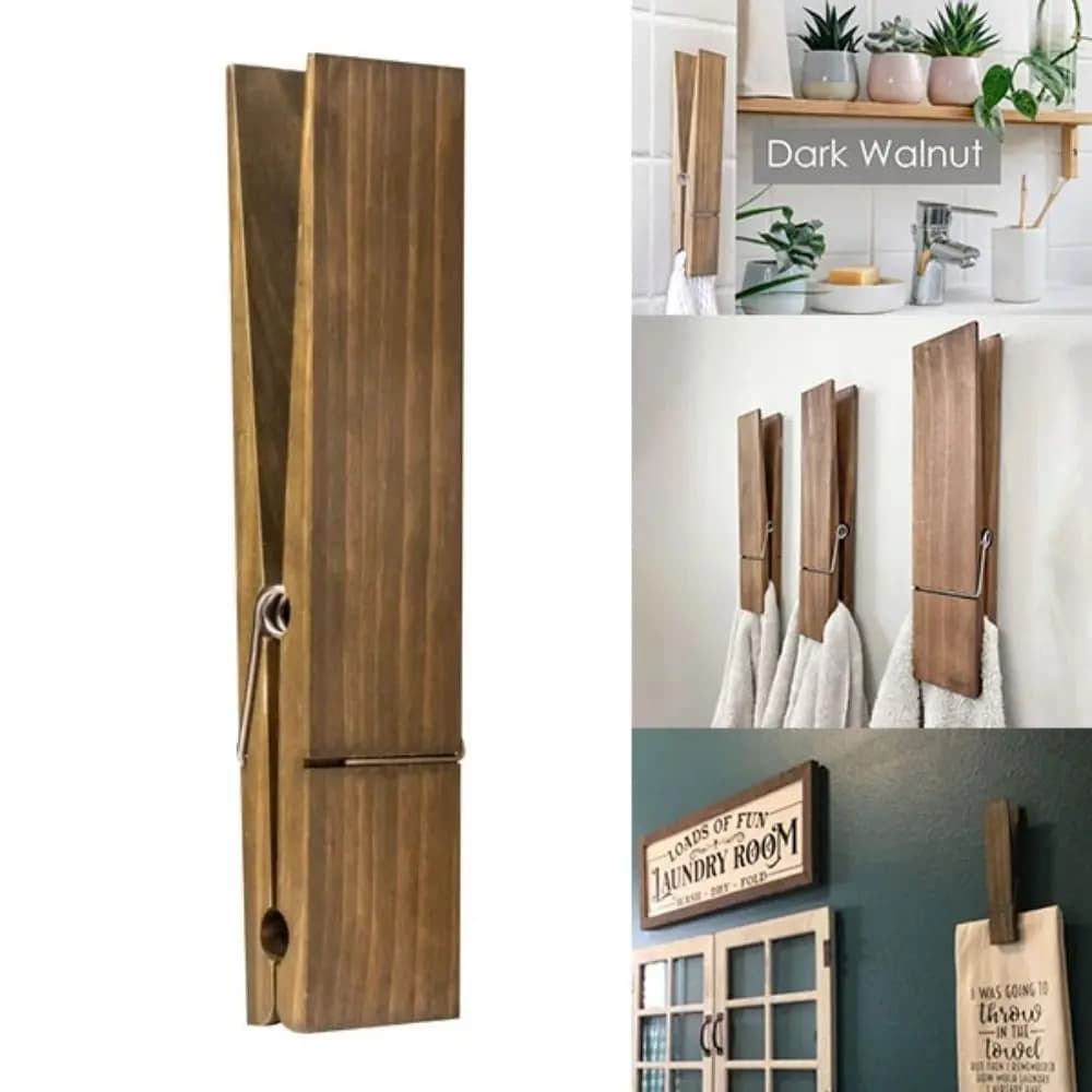 Funy Clip per asciugamani gigante in legno Gancio per bagno Molletta grande Molletta gigante Accessori per il bagno Portasciugamani