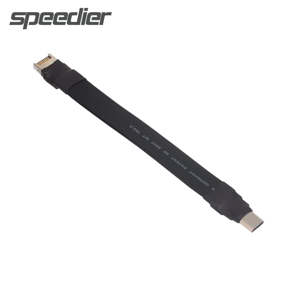 Adattatore cavo a nastro piatto schermato da 20 Gbps USB 3.2 Gen 2x2 tipo C a 19/20P tipo E maschio a maschio 20P per custodia A4 scheda madre ITX/ATX