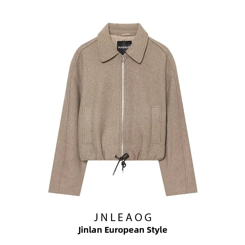 JNLEAOG Summer New Women's Fashion Versatile Design Mixed Short Jacket Standard Fit Polyester Zipper Ladies Outerwear