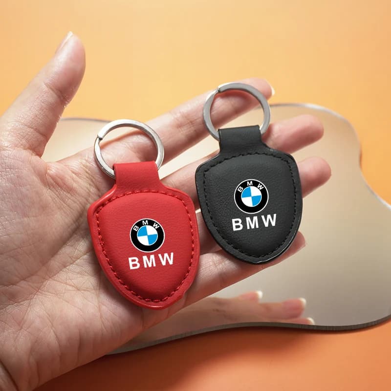 Leather Keyring with Auto Emblem for BMW M2 M4 M5 M6 M8 X1 X2 X3 X5 X6 M135i M240i Z4 328i X7, Car Accessories