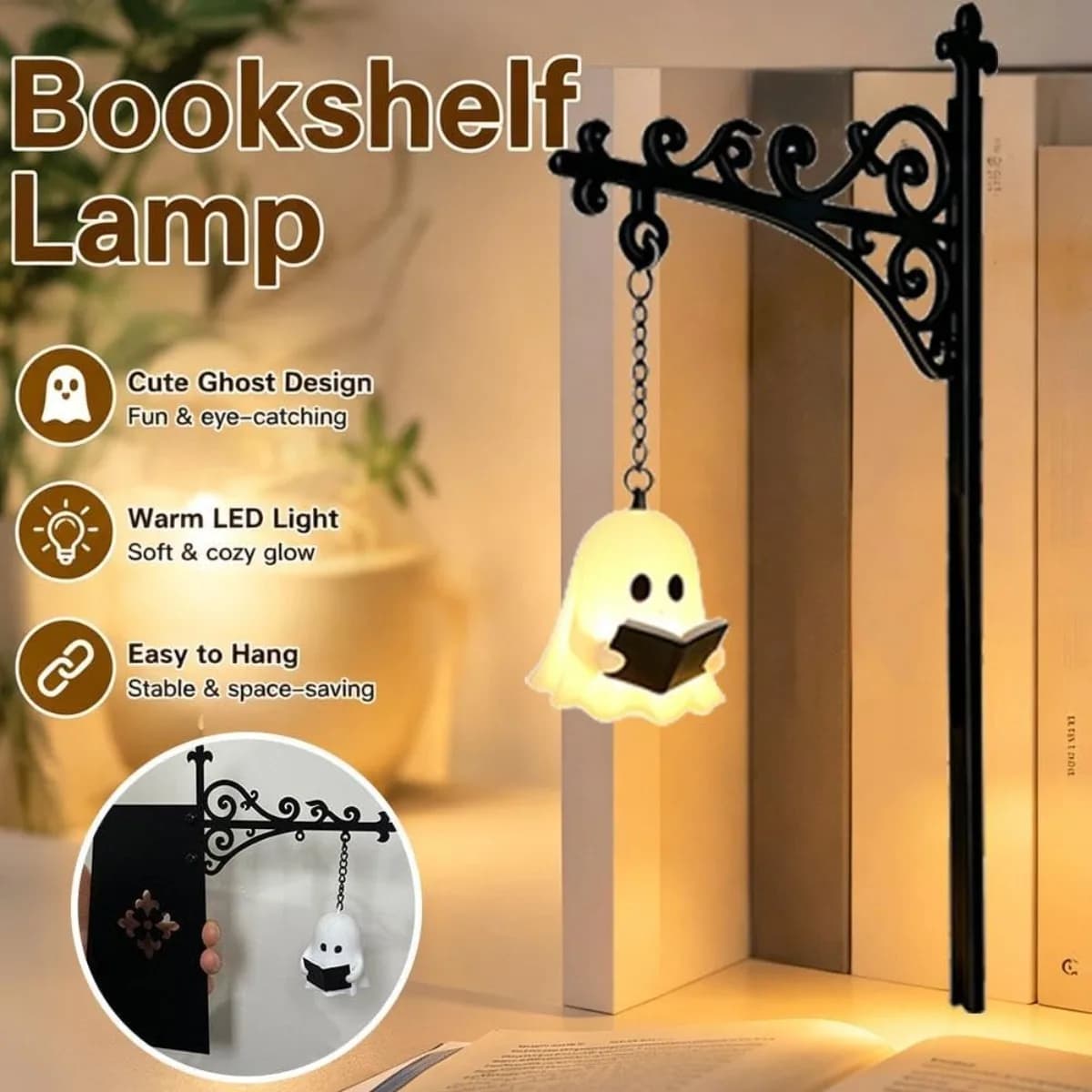 Vintage Library Lantern Mini Bookshelf LED Lamp Warm White Light Creative Book Nook Decor Mini Night Light Reading Lamp for Book