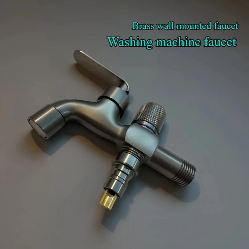 Brass body washing machine faucet, balcony mop sink quick opening faucet