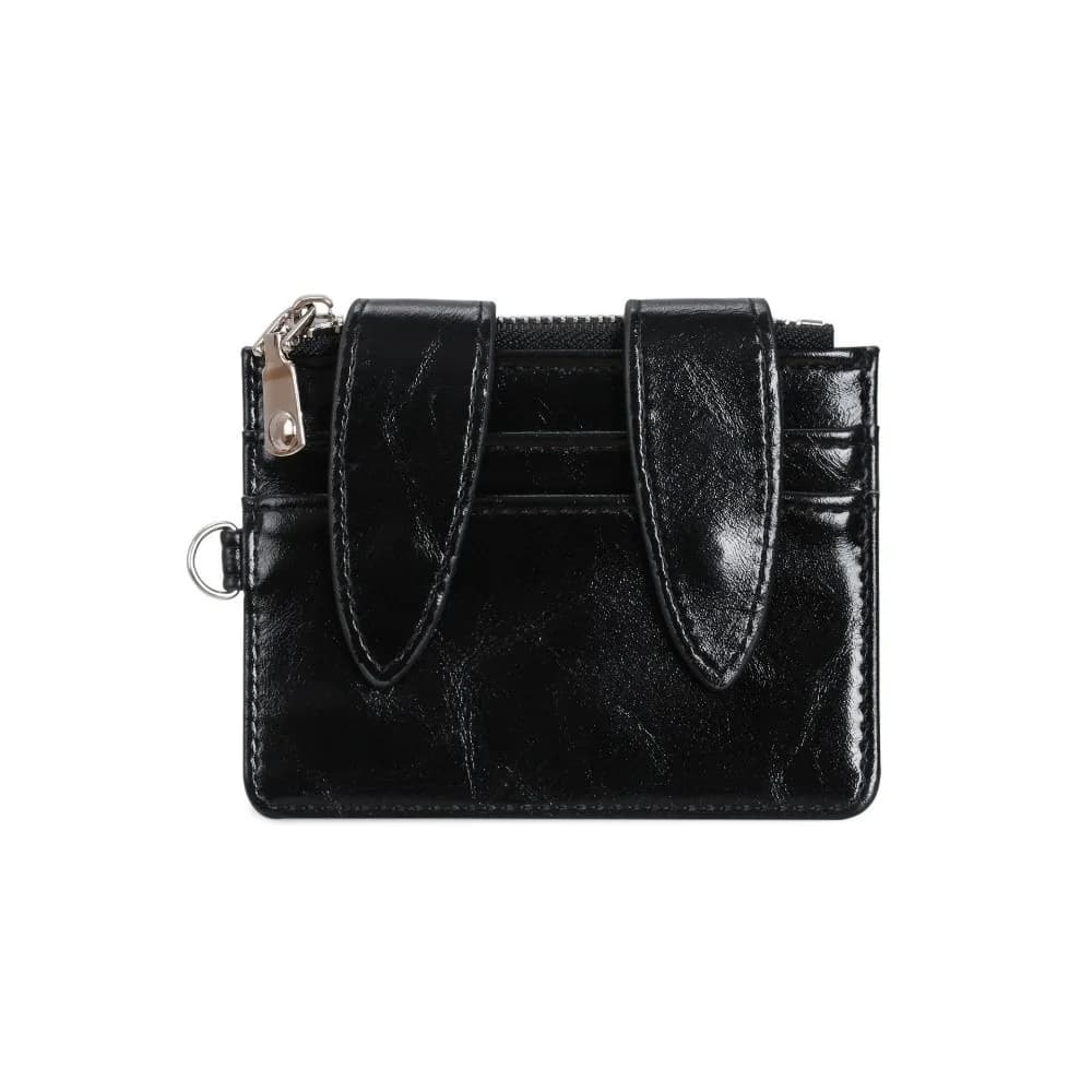 Shiny PU Leather Bunny Ear Card Holder Multi Slots Multi-functional Card Wallet Snap Button Lightweight ID Card Case Travel