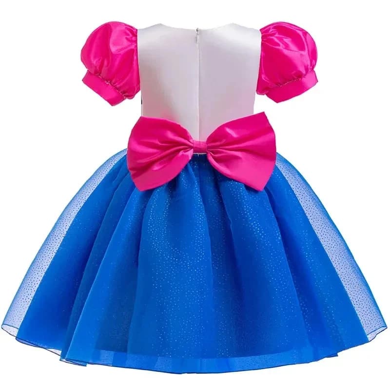 Costumi di Halloween per Cosplay ★ Abito da principessa alla moda per bambina da 4 a 10 anni, con fiocco a righe e maniche a palloncino, per giochi di ruolo da bambola Gabby ☆ Nuovo