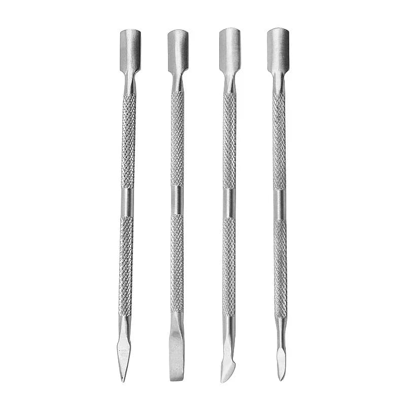 Strumento per la cura delle unghie, rimuovi cuticole in acciaio inossidabile a doppia punta per pedicure e manicure, per la rimozione della pelle morta e la cura delle unghie.