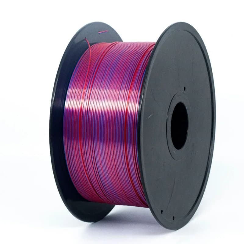 Silk PLA 3D Printer Filament, Dual Color Blue & Red, 3KG Spool, 1.75mm Diameter