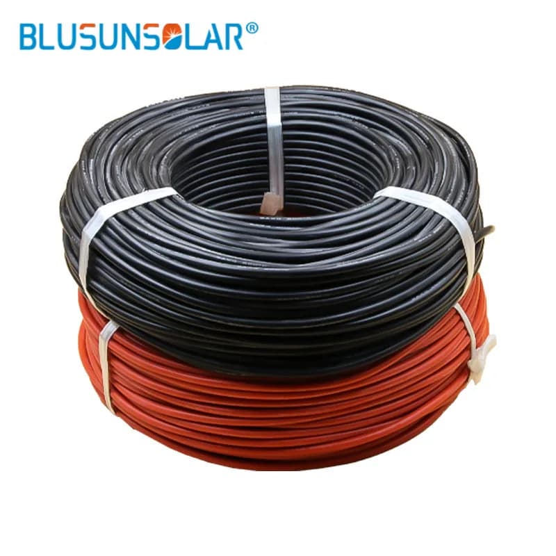 Cavo solare rosso + nero Cavo fotovoltaico 1500V 12/10 AWG 4mm2 Cavo da 6mm2 Rivestimento XLPE in rame stagnato per pannelli fotovoltaici Certificazione TUV