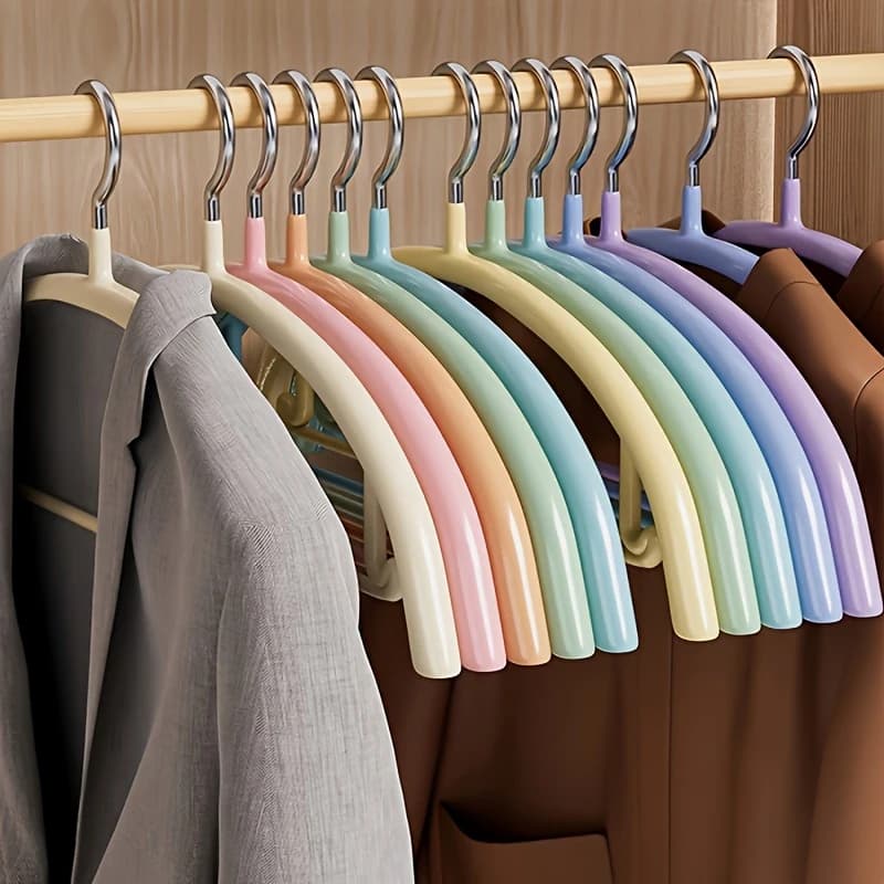 Confezione da 20 Appendiabiti Semicircolari in Acciaio Inossidabile Colorati Arcobaleno, Rivestiti a Immersione, Antiscivolo e Anti-Impronta