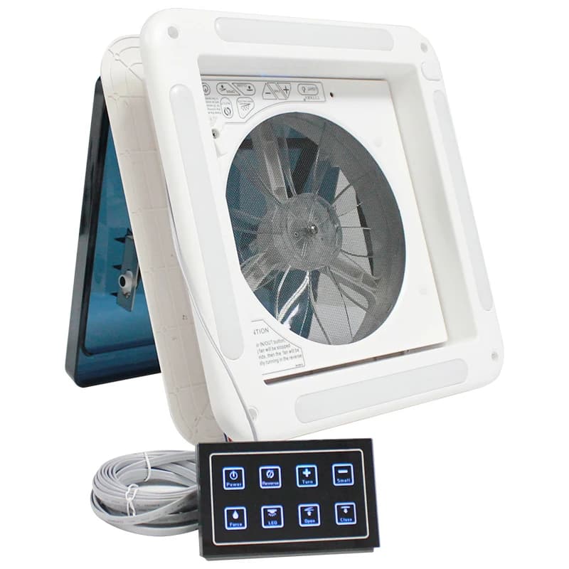 TYTXRV 12V 11'' 280mm RV Tetto Vent 6 Velocità Regolabile Caravan Lucernario Elettrico Ventilatore di Scarico con Pannello di Controllo e Telecomando