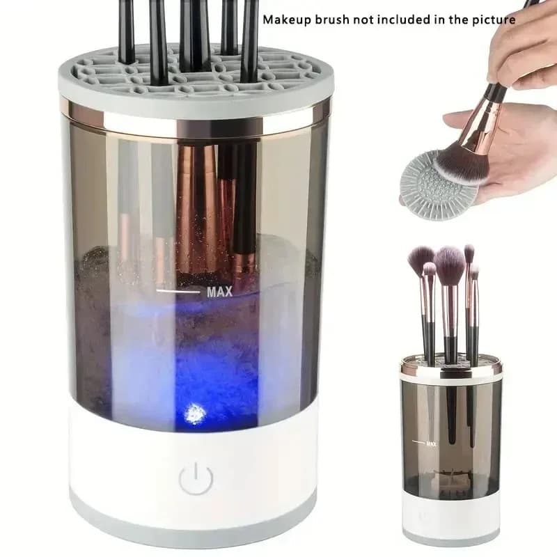 Pulitore Elettrico per Pennelli da Trucco Portatile con USB, Macchina per Pulizia Rapida con Gomma per Colletti e Pennelli