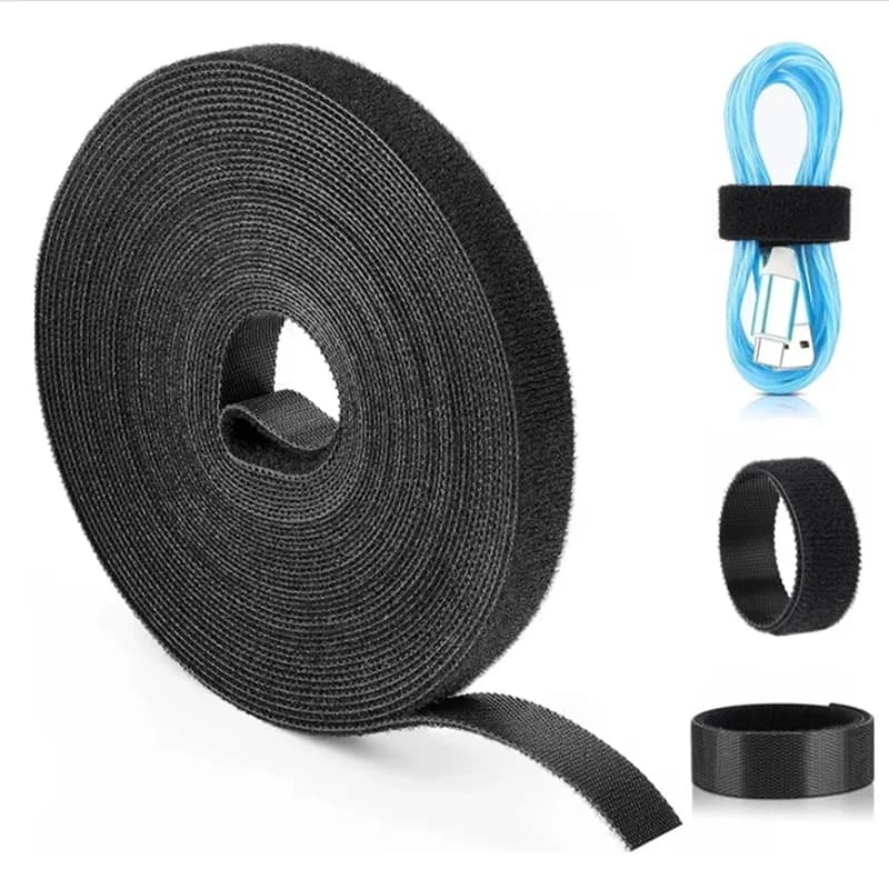 1/3/5M/Roll Reusable Cable Organizer Removable Cable Straps With Free Cut Feature Double Side Fastening Tape For Cord Management