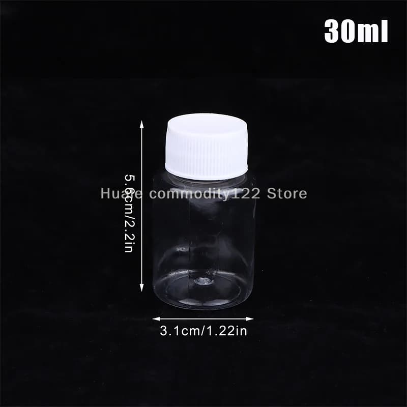 1PC 15-500ML Bottiglia di plastica trasparente Bottiglia di medicina a bocca larga con coperchio a vite Fiale sigillate Contenitore di reagente liquido Commestibile