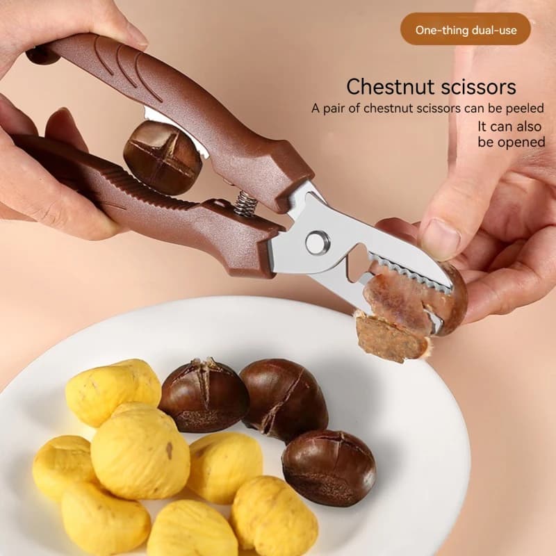 Forbici Multiuso per Castagne, Sbucciatore e Taglierino a Croce per Castagne, Utensile da Cucina