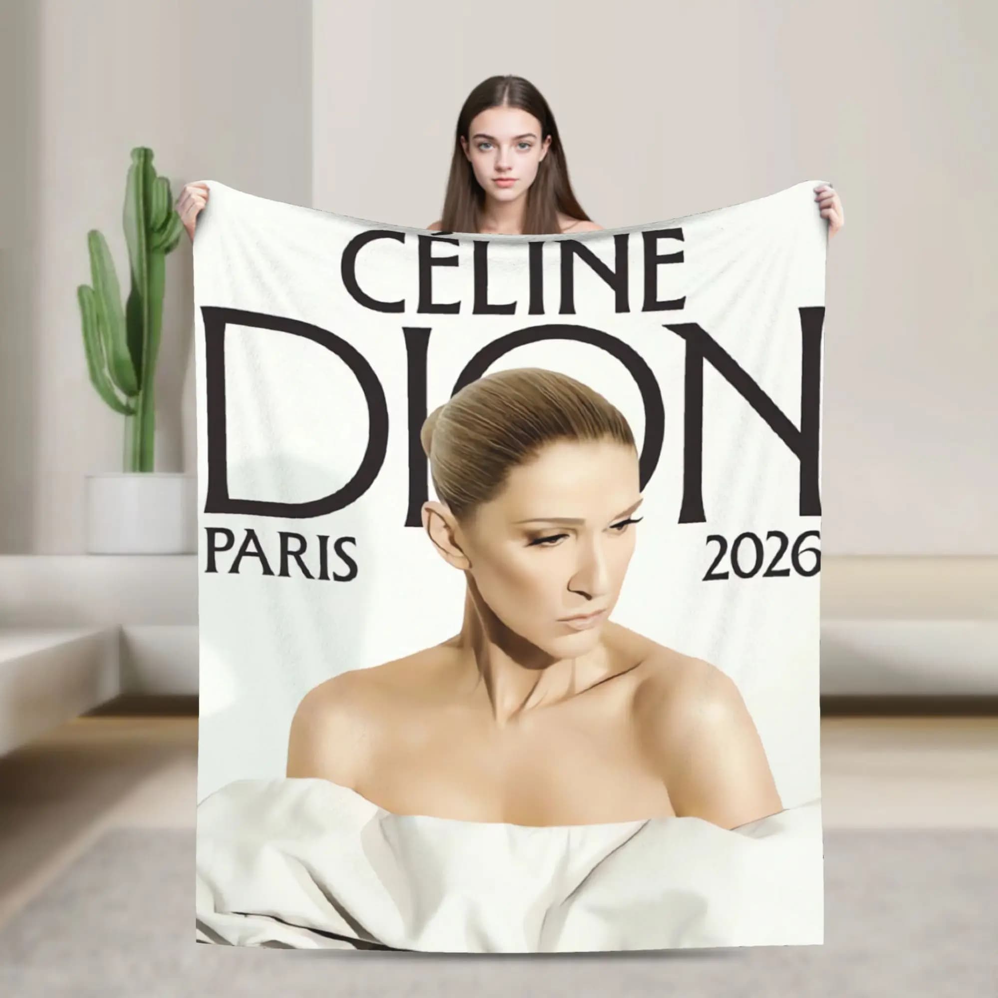 Warm Blankets Decorative Celines Dions Paris 2026 Tour Throw Blanket Flannel Bedspread For Outdoor Funny Sofa Bed Cover
