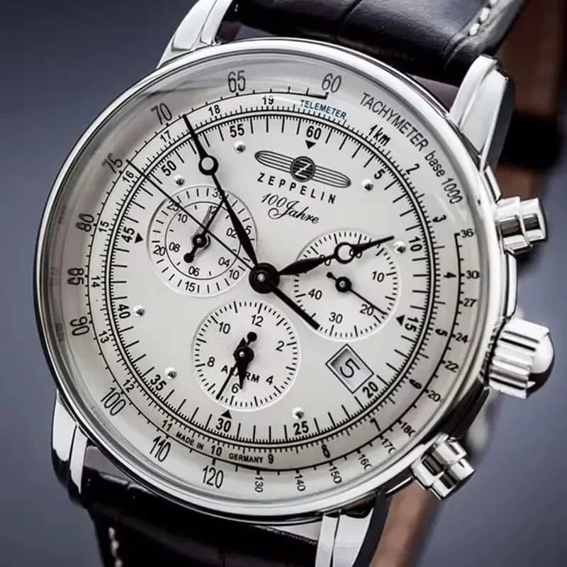 Orologio da Uomo Zeppelin Airship Automatico con Data, Cinturino in Pelle, Moda Lusso Business Casual, Regalo per Uomo, Orologio Impermeabile