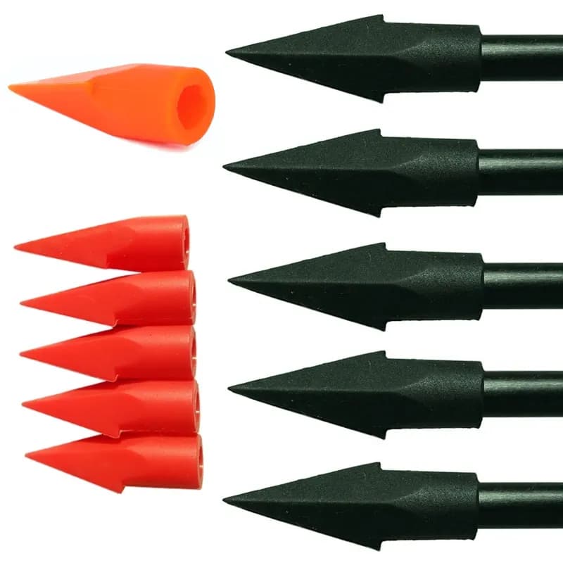 24pcs Practice Arrowhead For OD 6/8mm Shaft Archery Rubber Arrow Tip Soft Target Point Broadhead Shooting Safe Training Teaching