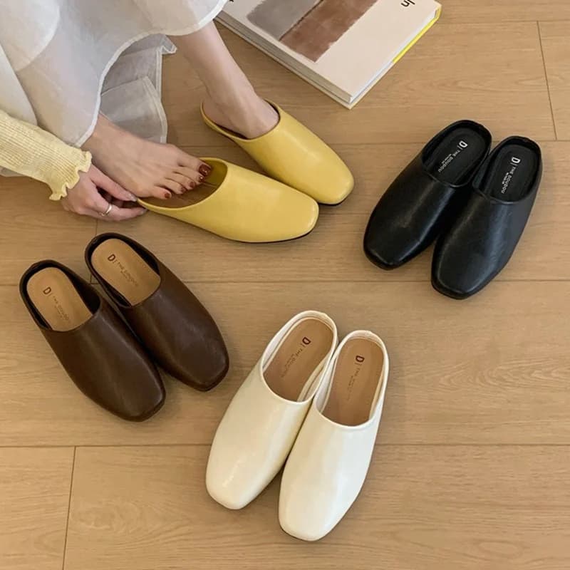 2026 Moda Ciabatte Mule da Donna con Punta Chiusa, Ciabatte Basse, Ciabatte da Esterno, Infradito, Scarpe Eleganti in Seta, Mocassini Casual da Donna