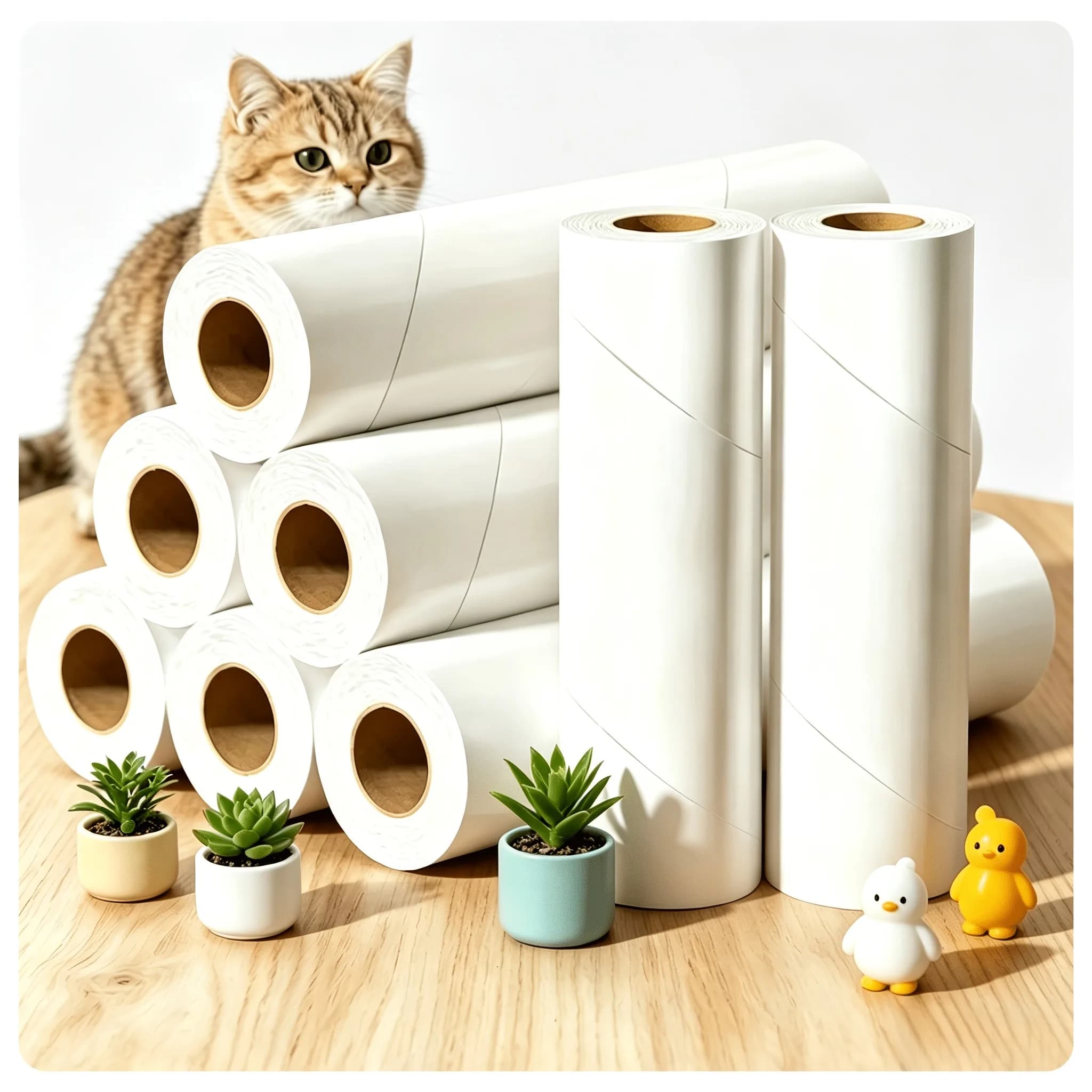 Newly Upgraded Super Strong Adhesive Double Dust and Cat Hair Removal Roller Replacement Paper Tape Gift Packaging 2pcs Set, Sui
