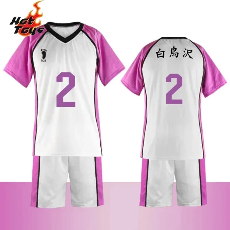 sisi 2233Anime Haikyuu Costume Cosplay Shiratorizawa High School Sportswear Pallavolo Club Jersey Uniforme Tendou Satori T-shirt