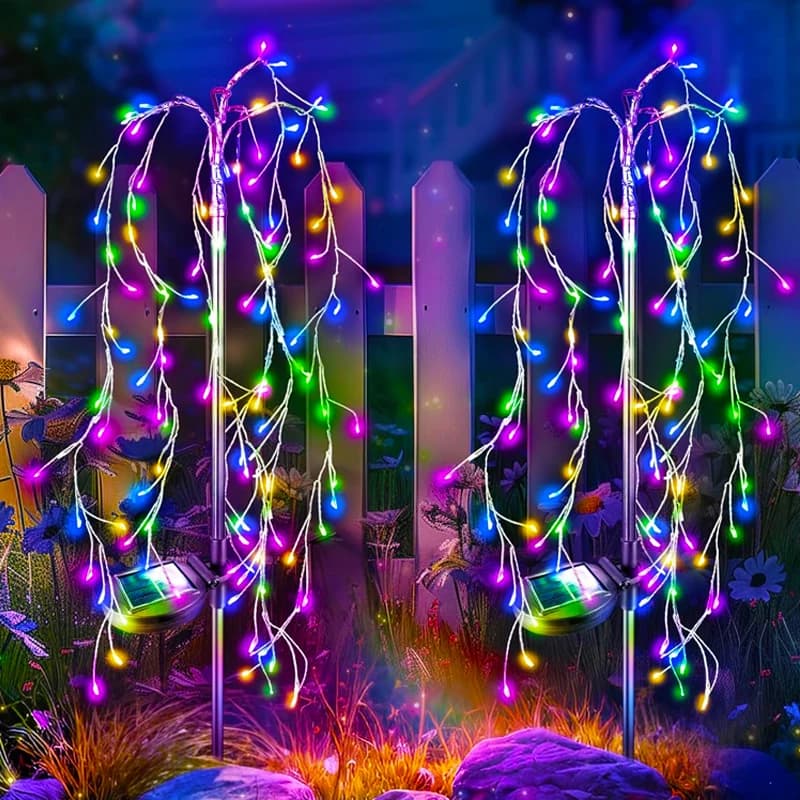 Luci di fata solari luci di fiori impermeabili da giardino per esterni per cortile esterno Patio Lawn Pathway lampada decorativa 1 pz