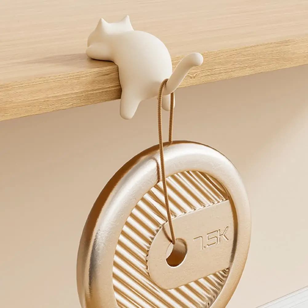Office Desk Organizer Hook Cute Cat Desk Edge Hooks No-drill Table Hanger for Bags Desktop Organizer Clip for Headphones