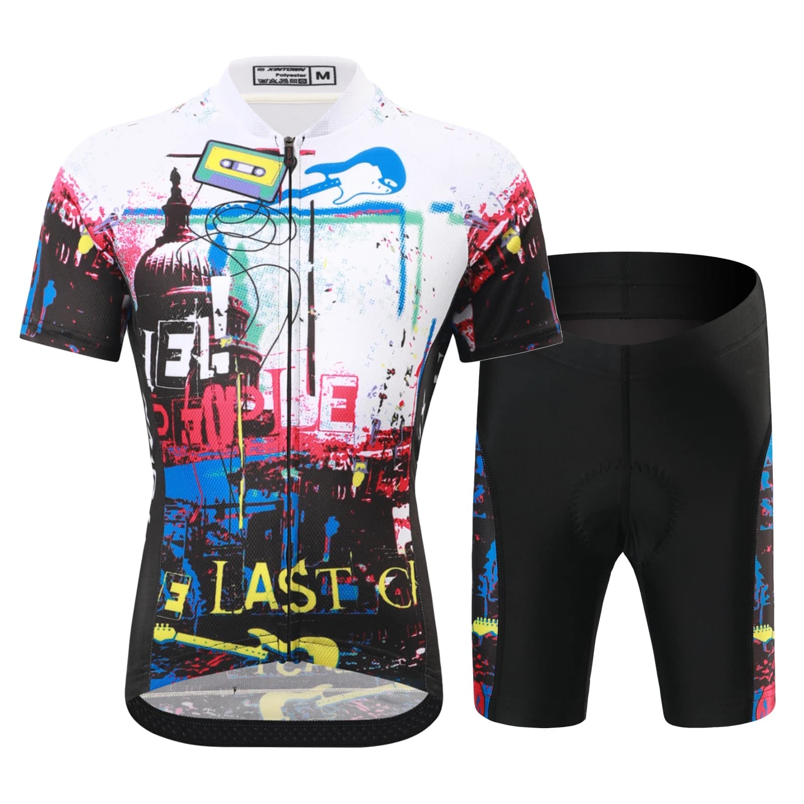 Short Sleeved Kids Cycling Knits, Bike Clothing Printing for Boys and Girls Fast Drying, MTB Riding Bike Top, 3D Silicone Pillow Shorts