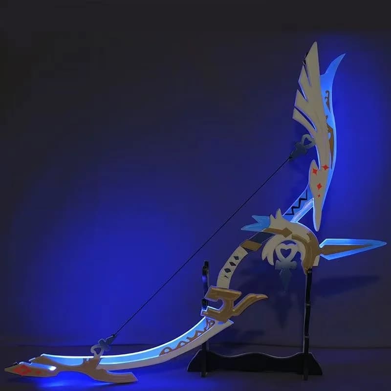Arco e Frecce Luminosi Ganyu Cosplay, Arma del Gioco Genshin Impact, Accessorio per Costume di Halloween e Natale, Accessori per Feste in Maschera