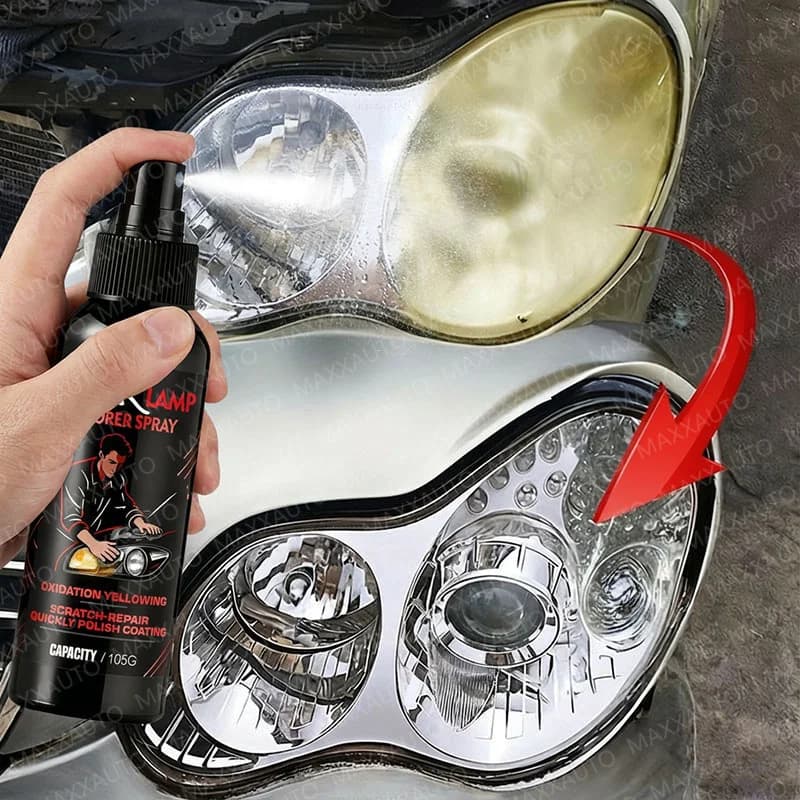 Spray polishing for car headlight restoration - Protective paste for removal of scratches and detergent for oxidation for polishing kit for mounting headlights