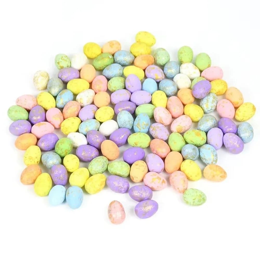 50/100 Pieces Easter Eggs in Snail Maculata Painting, Eggs Colored in Foam, Egg Shape Ornaments to Hang, Painted Bird Eggs