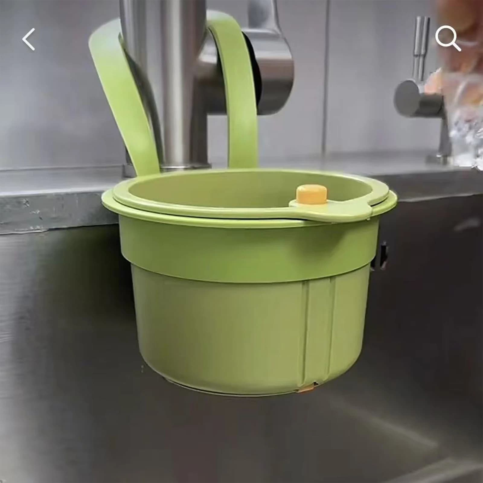 Cestello Sospeso per Lavello da Cucina, Pratico Separatore di Rifiuti Domestico, Piccolo, Verde