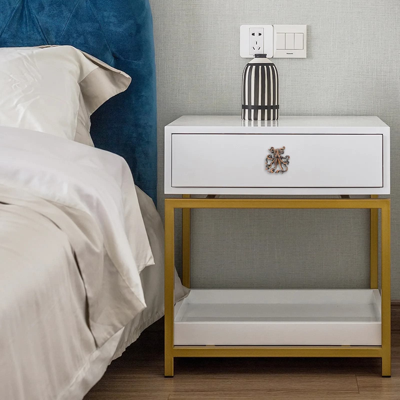 Set di 1 Maniglia per Armadio a Forma di Polpo in Lega di Zinco, Maniglie Nautiche per Cassetti, Decorative per Cucina, Bagno, Guardaroba, Maniglie in Ferro per Porte