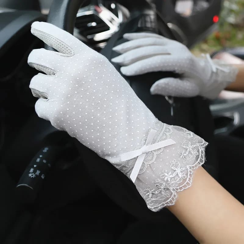 Summer riding non-slip elastic sunshade breathable cotton spring and autumn touch screen sun protection gloves