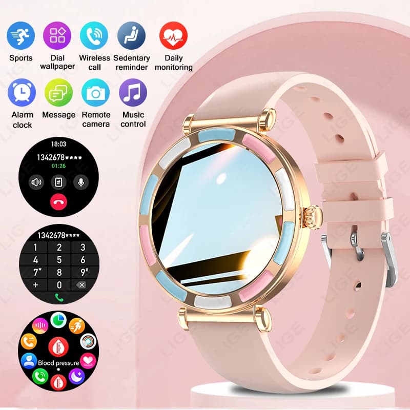 LIGE 2025 Nuovo Bluetooth Chiamata Astuto Della Vigilanza Delle Donne di Ossigeno Nel Sangue Monitoraggio della Frequenza Cardiaca Sport Fitness Tracker Moda Smartwatch Donne