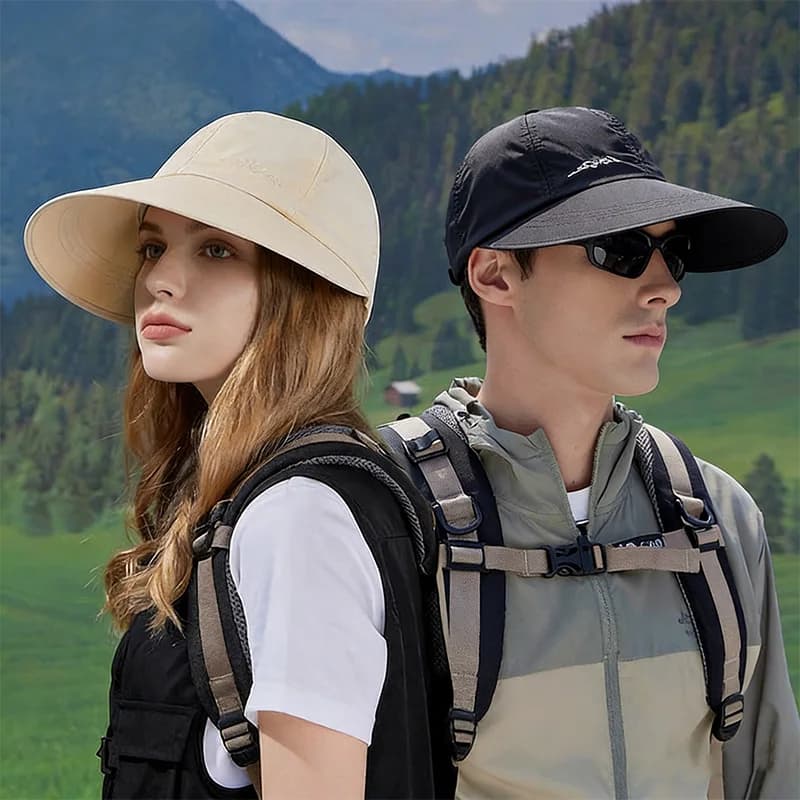 Women's Summer Sun Hat with Horsetail Opening, Tesa Hat Larga for Outer, Simple Accessories and Fashion for Female Solar Protection