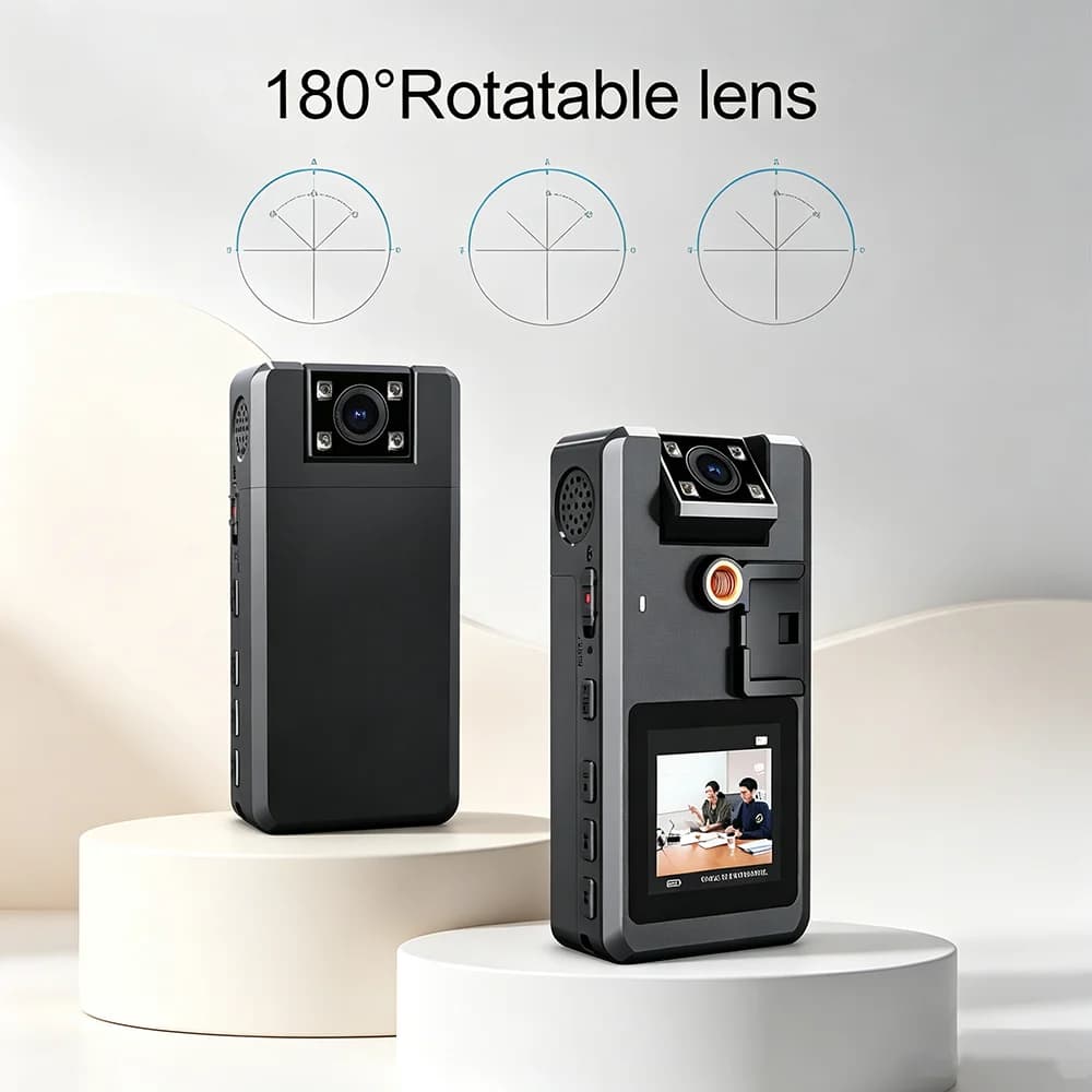 64GB Body Camera 1296P HD Video Recording Detachable Battery Webcam 256GB Large Memory Capacty Portable Dashcam for Cycling