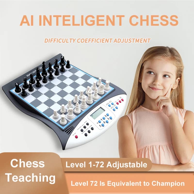 AI Intelligent Automatic Magnetic Electronic Chess Board Man-Machine Battle Chess Set Kids Students Training
