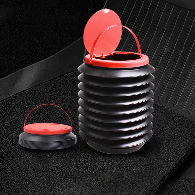 4L Foldable Telescopic Storage Bucket with Lid, Multifunctional Portable Trash Bin for Car Kitchen Home Use