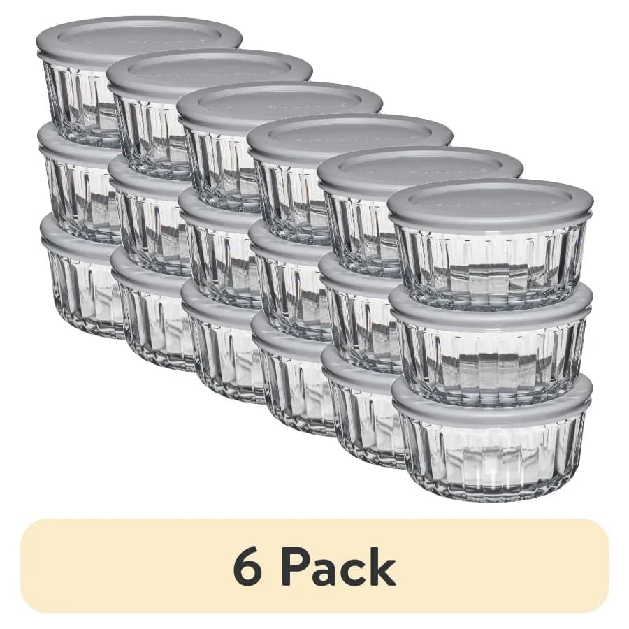 Versatile 6-Pack Round Storage Containers with Lids - Perfect for Meal Prep Leftovers and Organized Kitchen Storage 2 Cup Cap