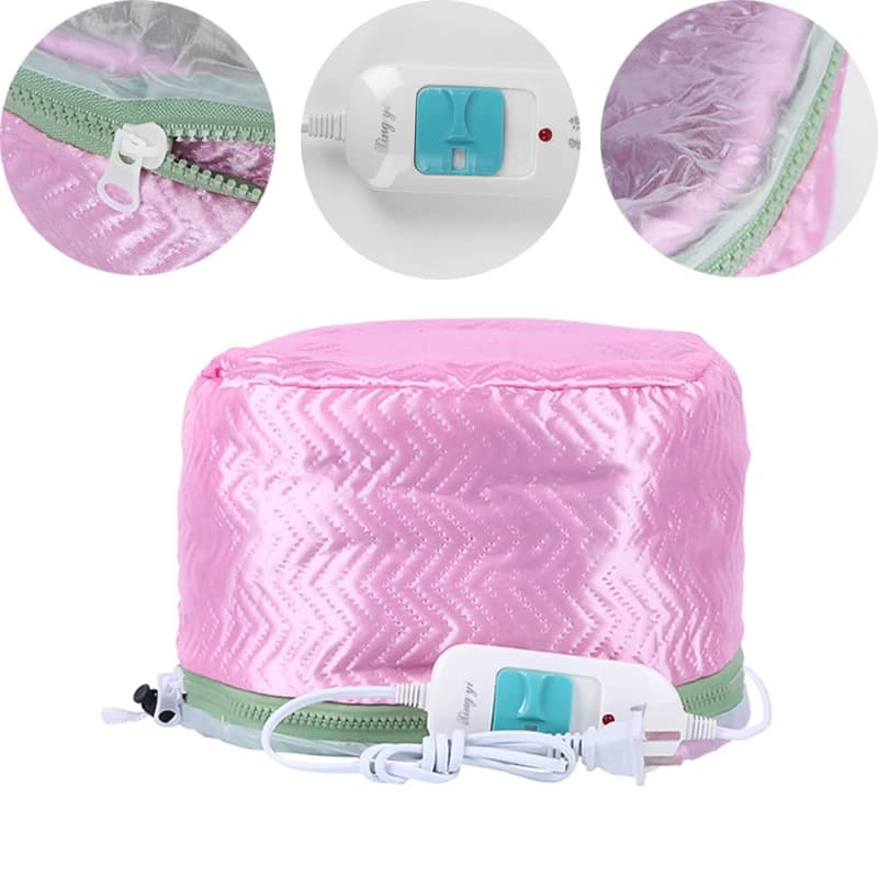 Cappello Termico Elettrico Regolabile in PU+PVC per Trattamenti Capillari, Asciugacapelli a Vapore, Cappello per Trattamenti SPA, Cura e Styling dei Capelli per Casa e Salone