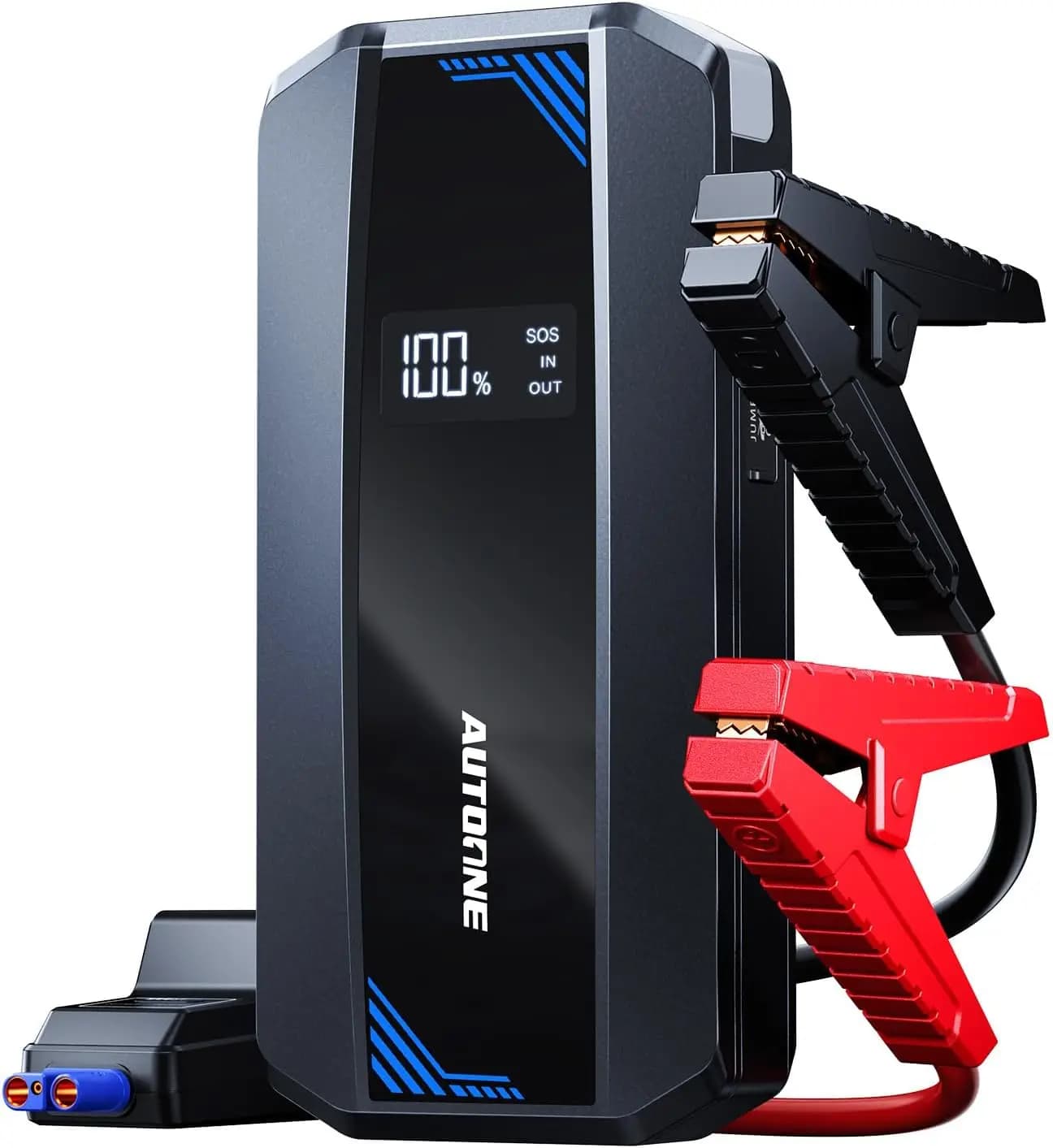 Avviatore di Emergenza Portatile 6000A con Display LCD, Luce LED per Tutti i Veicoli a Benzina e Diesel, Booster Batteria 12V