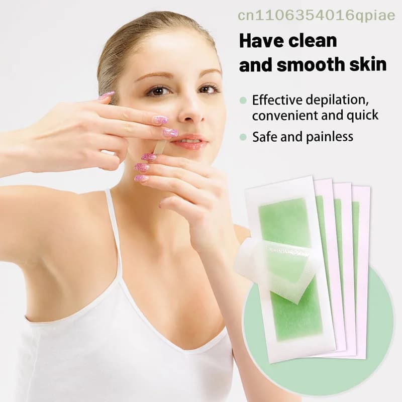（Summer4）12/24 Pcs Facial Lip Wax Strips For Face Chin Upper Lip Jaw Eyebrow Beard Hair Removal