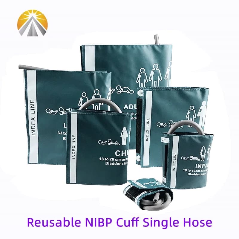 Available sizes Newborn Baby Adult Reusable NIBP Cuff for blood pressure with single tube A multi patient monitor tube