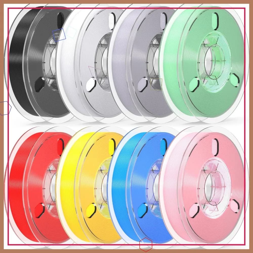 Filamento PLA+ Set da 8 Colori 1.75mm Bobine da 500g Precisione Dimensionale +/-0.02mm